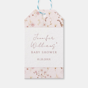 Etiqueta Para Presente Pequena menina rústica de flor silvestre chá prese