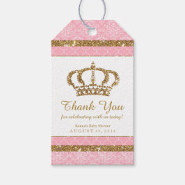 Etiqueta Para Presente Pequena Princesa Real Rosa Dourada Tag