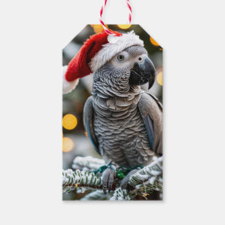 Etiqueta Para Presente Pequeno ajudante africano cinzento do Papai Noel