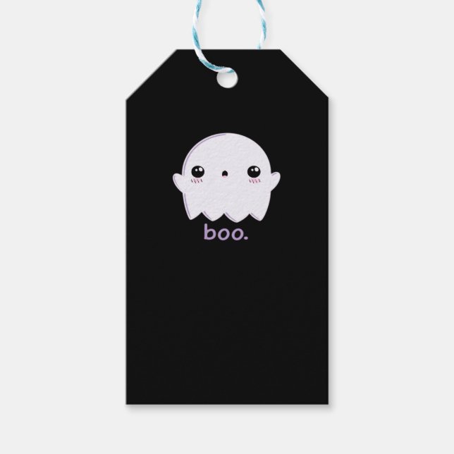 Etiqueta Para Presente Pequeno Boo Cute Halloween (Frente)