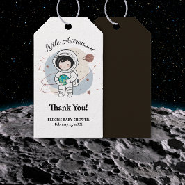 Etiqueta Para Presente Pequeno Chá de fraldas Astronauta Minimalista