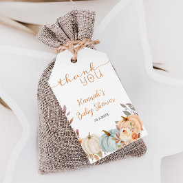 Etiqueta Para Presente Pequeno Chá de fraldas De Abóbora Obrigado Por Fav