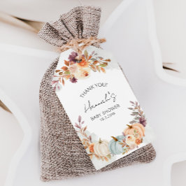 Etiqueta Para Presente Pequeno Chá de fraldas De Abóbora Obrigado Por Fav