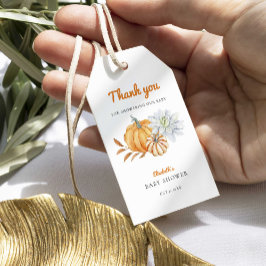 Etiqueta Para Presente Pequeno Chá de fraldas de Abóbora Simples Moderno