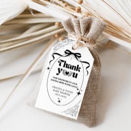 Etiqueta Para Presente Pequeno Chá de fraldas de Dia das Bruxas Gótico Mí