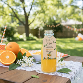 Etiqueta Para Presente Pequeno Chá de fraldas de Laranja Cutie