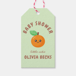 Etiqueta Para Presente Pequeno Chá de fraldas de Laranja Cutie