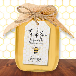 Etiqueta Para Presente Pequeno Chá de fraldas Neutro Do Gênero Da Abelha