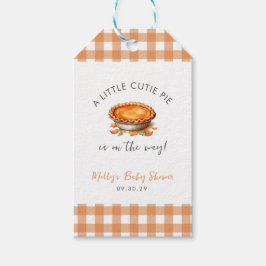 Etiqueta Para Presente Pequeno Chá de fraldas Pie Fall Pumpkin Gingham