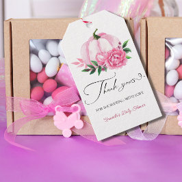 Etiqueta Para Presente Pequeno Chá de fraldas Rústico Rosa Esmagado