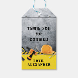 Etiqueta Para Presente Pequeno Handyman Sob Construção