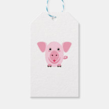 Pequeno porco rosa feliz e fofo
