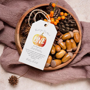 Etiqueta Para Presente Pequeno primeiro aniversario De Abóbora Obrigado