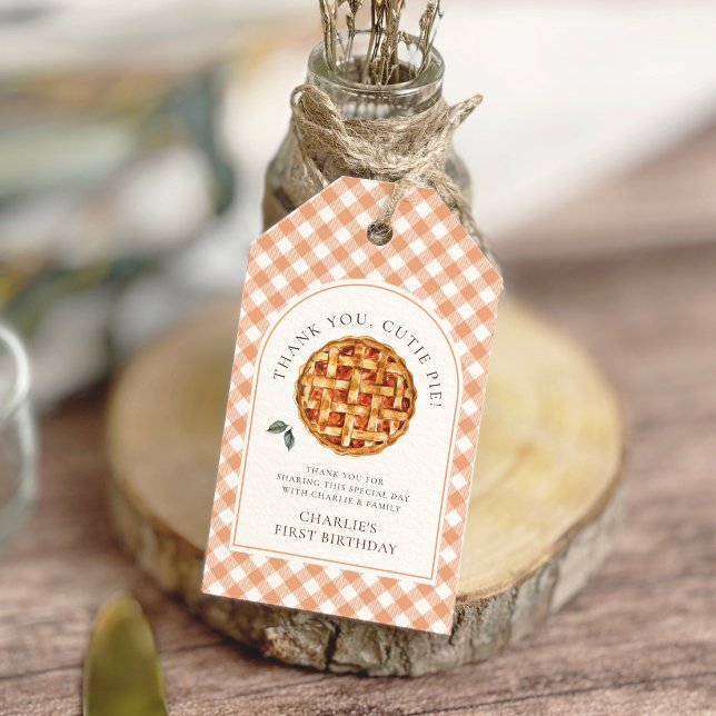 Etiqueta Para Presente Pequeno primeiro aniversario de Pizza Fall (Criador carregado)