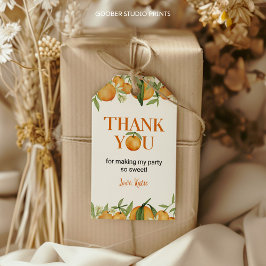 Etiqueta Para Presente Pequeno Tema de Aniversário das Laranjas Cutis Obr