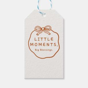 Etiqueta Para Presente Pequenos Momentos, Grandes Bênçãos   Marfim e Bege
