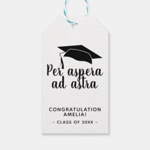Etiqueta Para Presente Per aspera e astra - Graduação de Parabéns Lati