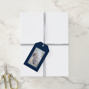Etiqueta Para Presente Perfil de Cão Branco Labrador Mix Pai