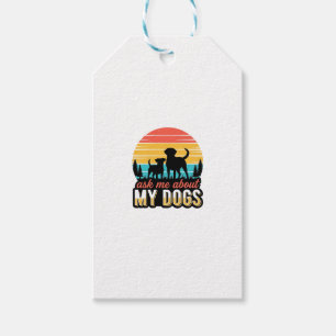 Etiqueta Para Presente Pergunte-me sobre meu design de amante de cães vin
