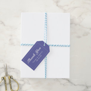 Etiqueta Para Presente Periwinkle & White Modern Minimalist Obrigado