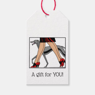 Etiqueta Para Presente Pernas Art Deco Mulheres Greyhound Whippet Cão R