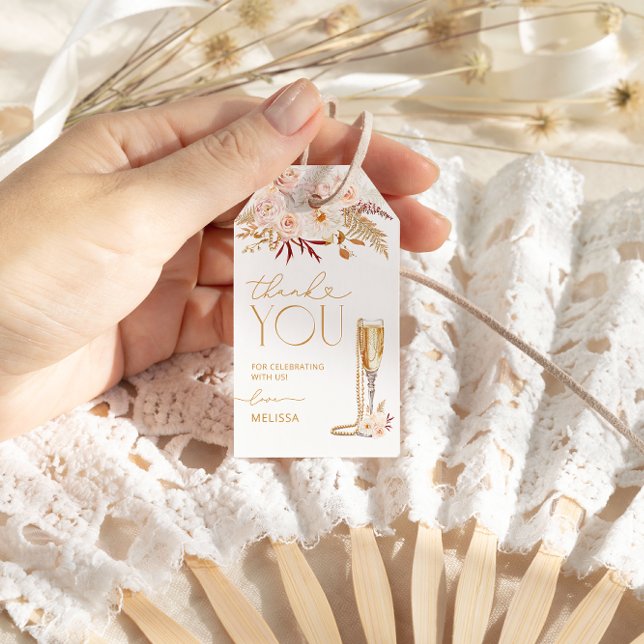 Etiqueta Para Presente Pérolas e Chá de panela Prosecco Obrigado (Criador carregado)