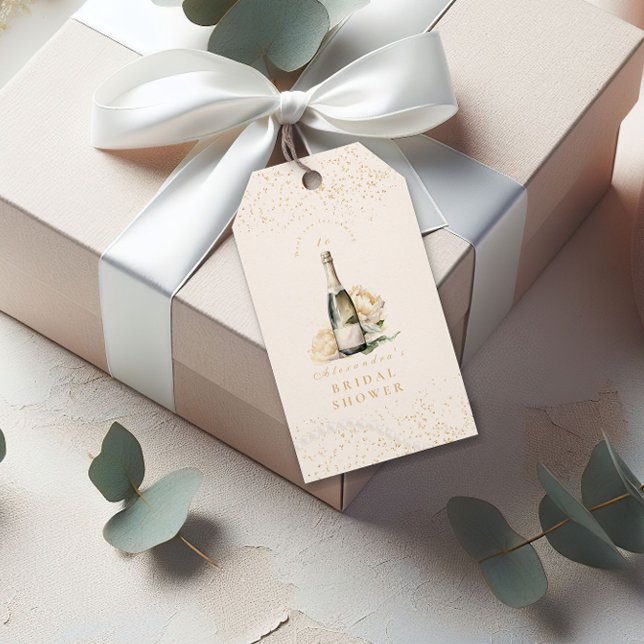 Etiqueta Para Presente Pérolas e Prosecco Chá de Noiva (Criador carregado)