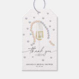 Etiqueta Para Presente Pérolas e Prosecco - obrigado chá de panela