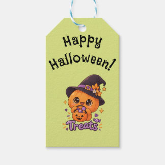 Etiqueta Para Presente Personagem de Abóbora Fofa 🎃🧡