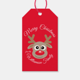 Etiqueta Para Presente Personagem de desenho animado de Reindeer Cute de