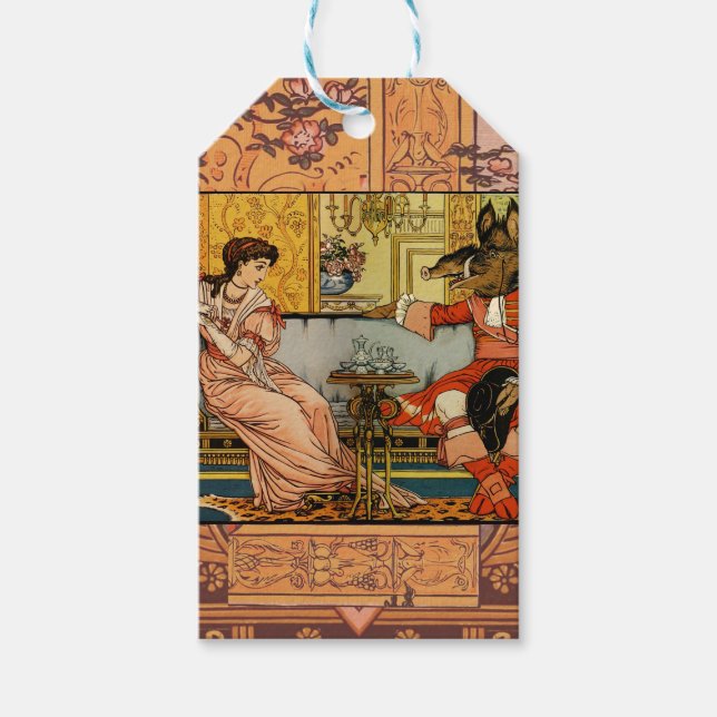 Etiqueta Para Presente Personagens Clássicos de Contos de Fadas da Bela F (Frente)