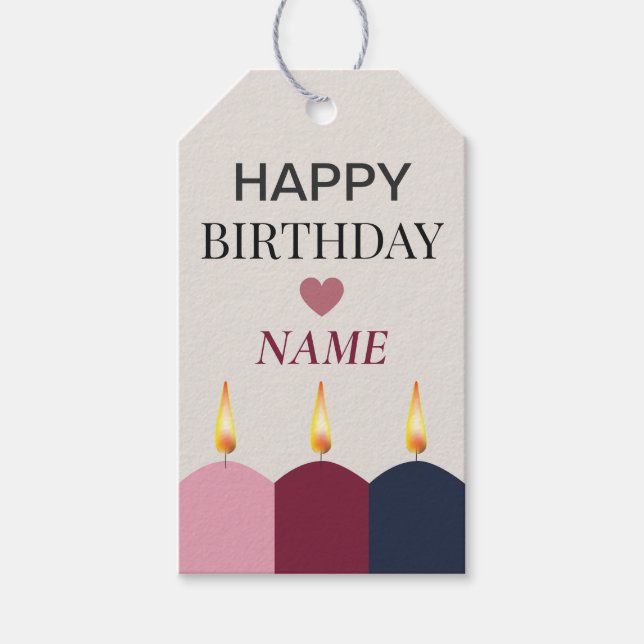 Etiqueta Para Presente Personalised Happy Birthday Party Treat Wish (Frente)
