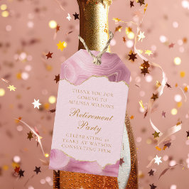 Etiqueta Para Presente Personalização de Agregação Dourada Rosa do Partid