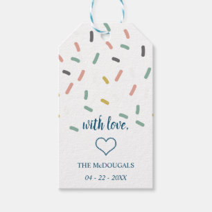 Etiqueta Para Presente Personalizado com amor Coração Azul