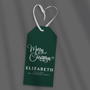Etiqueta Para Presente Personalizado de Feliz Natal de Script Elegante Pe