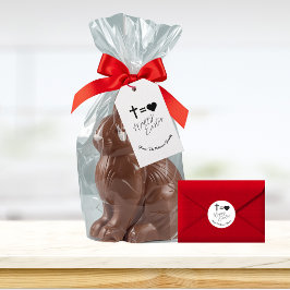 Etiqueta Para Presente Personalizado Minimalista Preto e Branco Feliz Pás