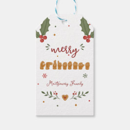 Etiqueta Para Presente Personalizado Natal Feliz Biscoito de Gengibre Mão