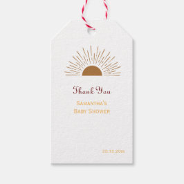 Etiqueta Para Presente Personalizado Obrigado Chá de fraldas Retro Sun Fa