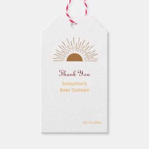 Etiqueta Para Presente Personalizado Obrigado Chá de fraldas Retro Sun Fa