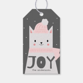 Etiqueta Para Presente Personalizado para o Natal Cat JOY
