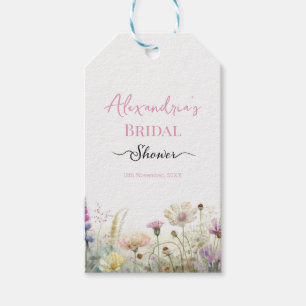 Etiqueta Para Presente Personalizar Chuva de Flores Silvestres Nupcial