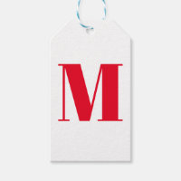 Personalizar monograma branco vermelho inicial