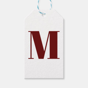 Etiqueta Para Presente Personalizar o monograma de branco de marrom burdy