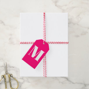 Etiqueta Para Presente Personalizar o monograma inicial de cor rosa cor-d