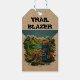 Etiqueta Para Presente Personalizar Tema de Backpacking de Campanha de Te