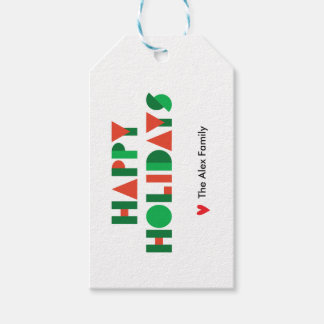 Etiqueta Para Presente Personalize Colorido Geométrico Feliz Natal