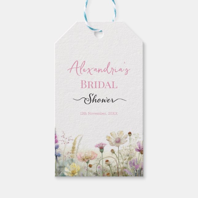 Etiqueta Para Presente Personalize Noivado Flores silvestres (Frente)
