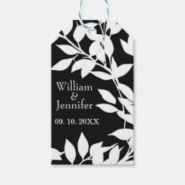 Etiqueta Para Presente Personalize Nome, Data Elegante Preto e Branco fol