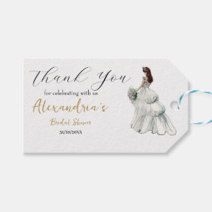 Etiqueta Para Presente Personalize o vestido de chá de noiva Obrigado