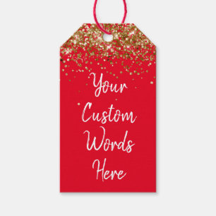 Etiqueta Para Presente Personalize Seu Texto Aqui Personalizado Dourado B